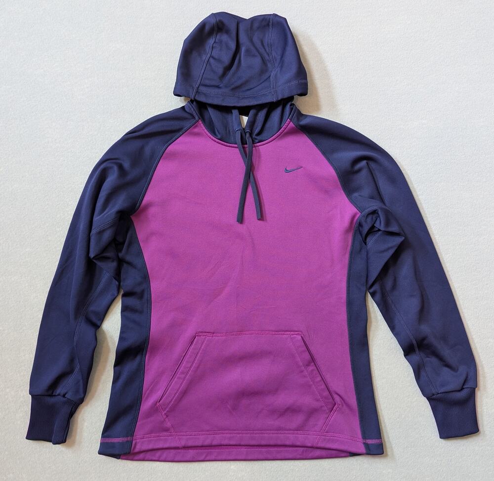 Nike Therma-FIT Women’s Colorblock Hoodie Sweatshirt Purple/Navy Size S